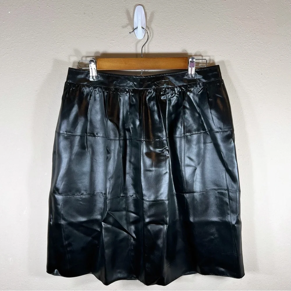 Prada Black Silk Midi Skirt
